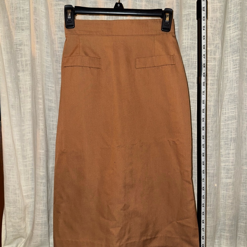 Source Unknown Tan Pencil Skirt